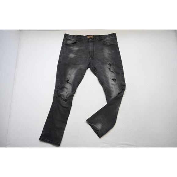 Grindhouse Slim Straight Destroyed Black Denim Jeans Mens Size 42 x 32 - Picture 1 of 9